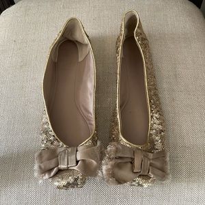 Kate Spade Flash Gold Sequin Flats